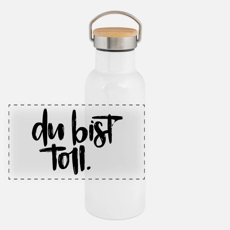 Du bist toll! Panorama Thermosflasche mit Bambusdeckel
