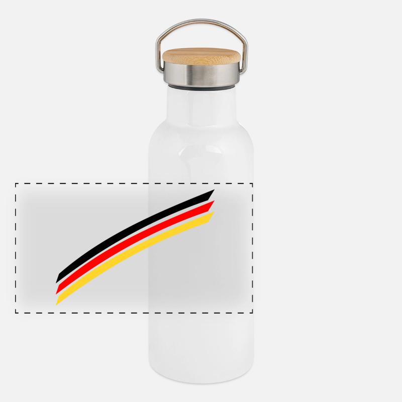Germany flag Panoramic Thermal Bottle with Bamboo Lid