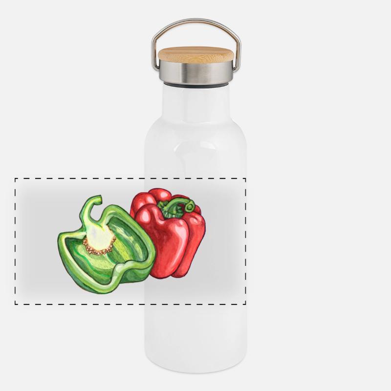 paprika Gourde isotherme avec bouchon en bambou
