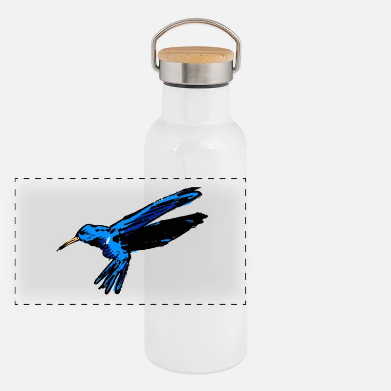 Colibri insecte nectar cadeau enfants hummingbird Gourde isotherme avec bouchon en bambou