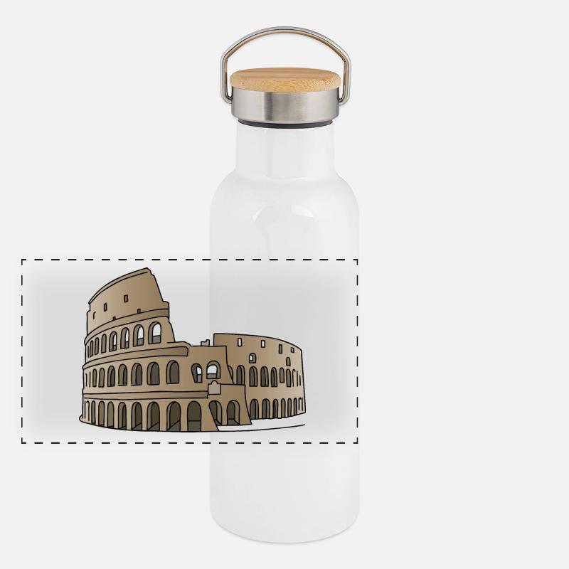 Colisée Rome c Gourde isotherme avec bouchon en bambou