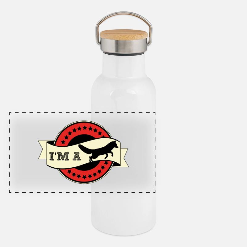 I’m a fox - Foxy lady - Clever fox - Brain Genius Gourde isotherme avec bouchon en bambou