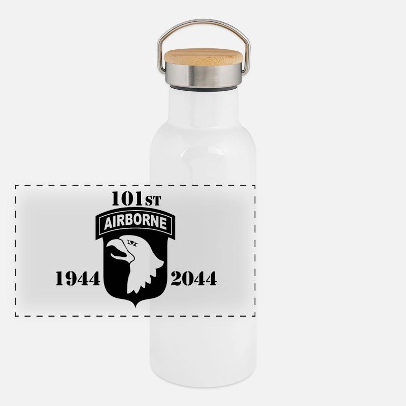 CAPairborne blak Panoramic Thermal Bottle with Bamboo Lid