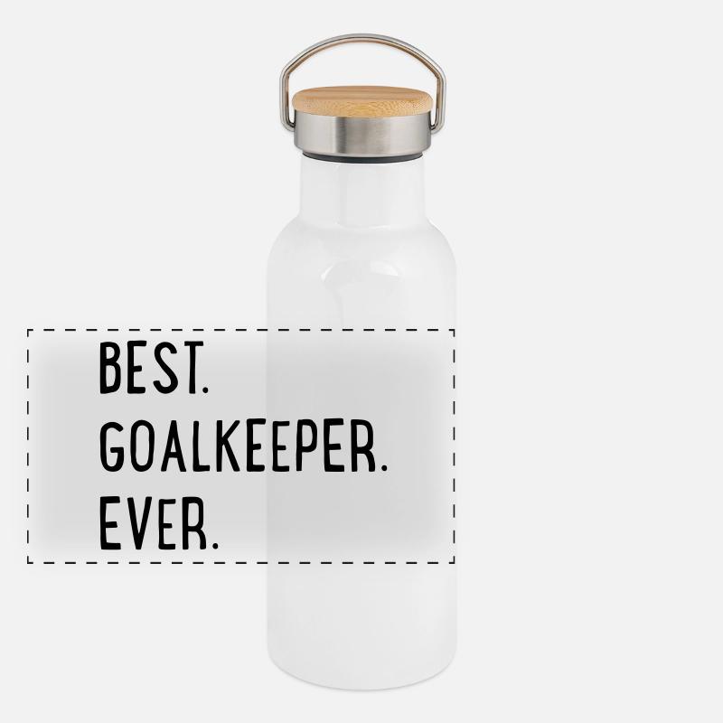 Torwart Panorama Thermosflasche mit Bambusdeckel