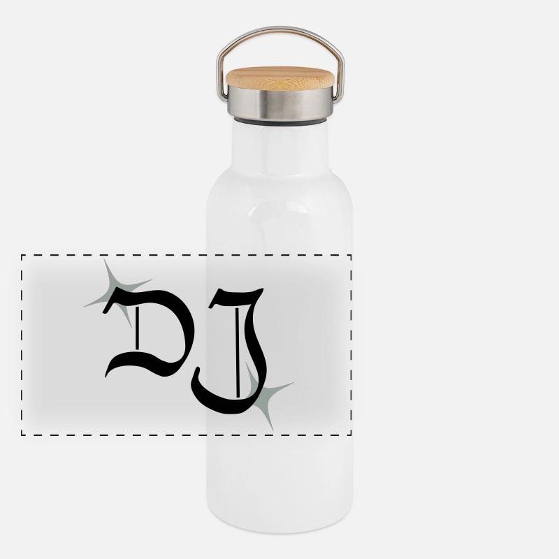 monogramme DJ Gourde isotherme avec bouchon en bambou