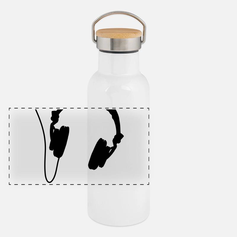 Headphones Panoramic Thermal Bottle with Bamboo Lid
