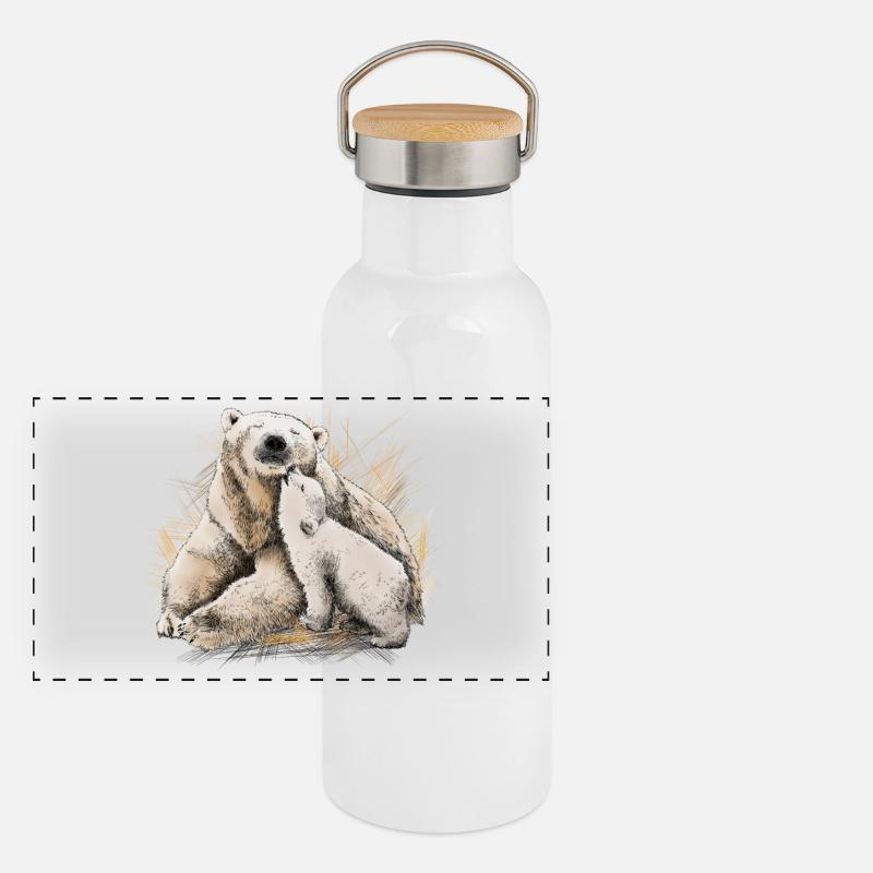 Panorama Thermosflasche mit Bambusdeckel