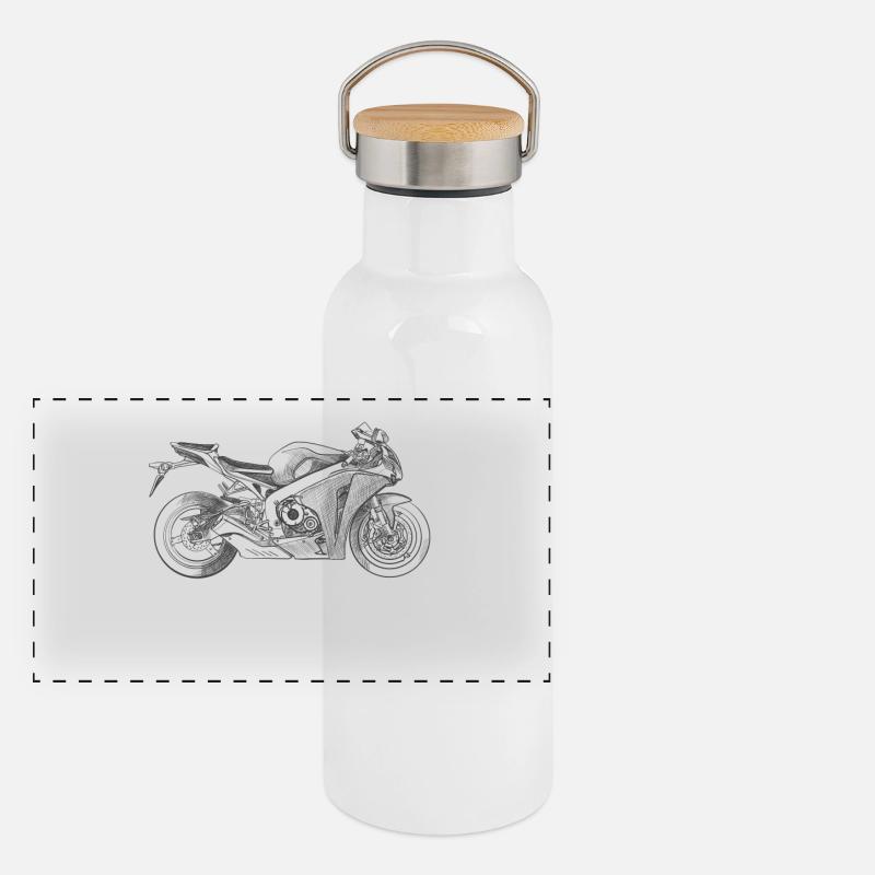 Motorcycle Gourde isotherme avec bouchon en bambou