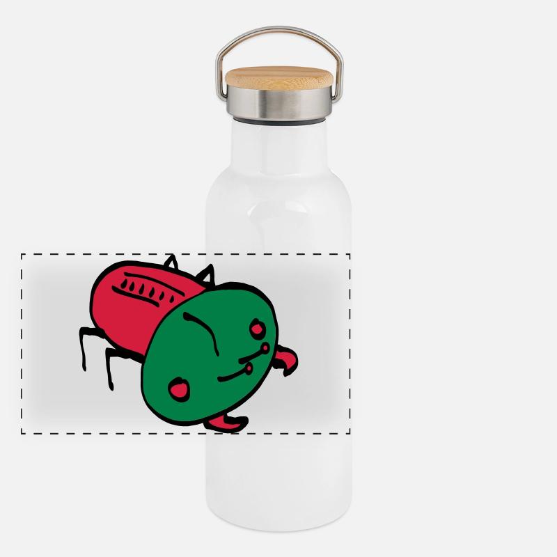 bug color VEKTOR Insekt Krabbeltier Panorama Thermosflasche mit Bambusdeckel