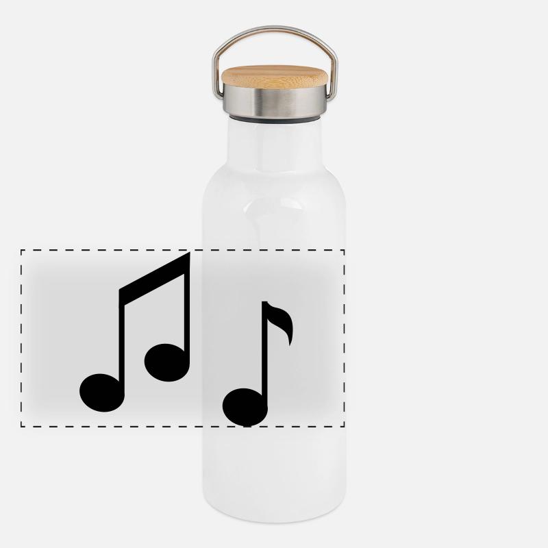 Abstract Notes in Pastel Colors Panoramic Thermal Bottle with Bamboo Lid