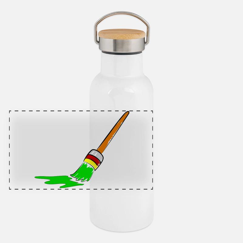 Urban Graffiti Pinsel Design Panorama Thermosflasche mit Bambusdeckel