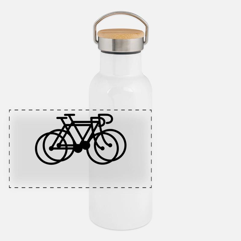Bikes Panoramic Thermal Bottle with Bamboo Lid