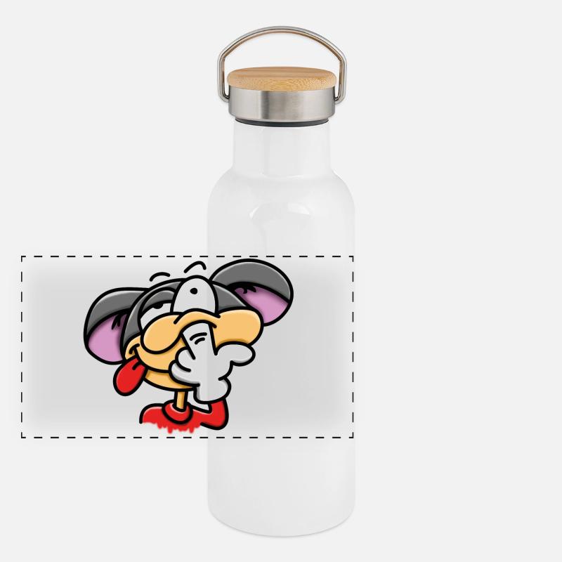 Popeln - Nase bohren Panorama Thermosflasche mit Bambusdeckel