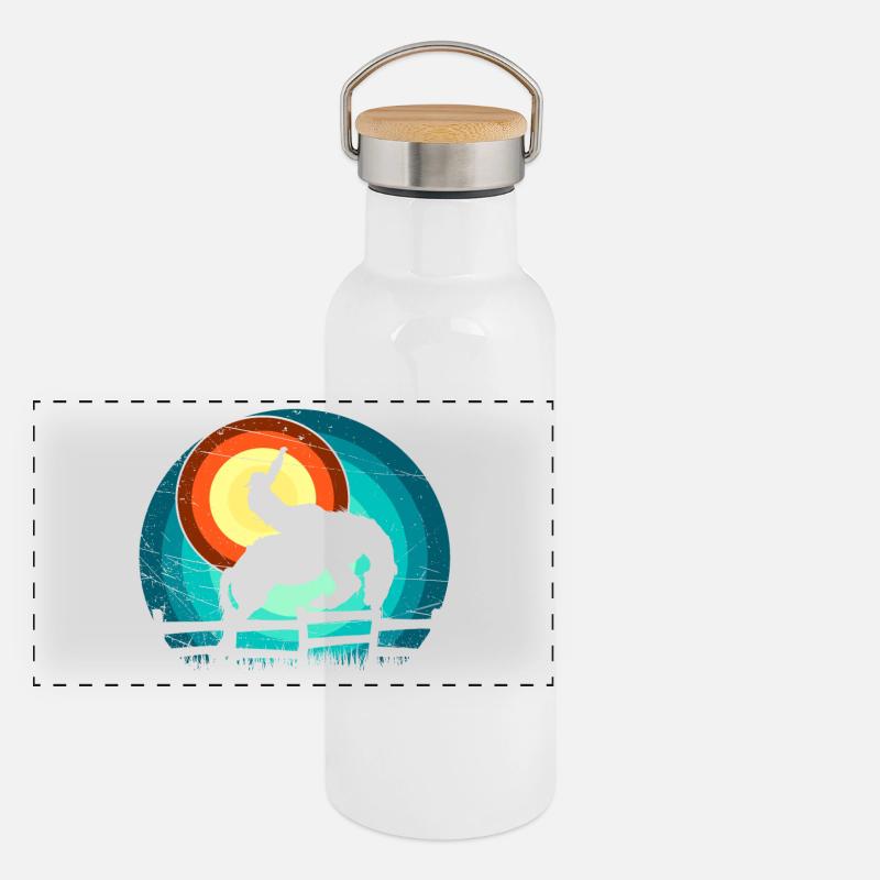 Cowboy à la conception du rodéo Gourde isotherme avec bouchon en bambou