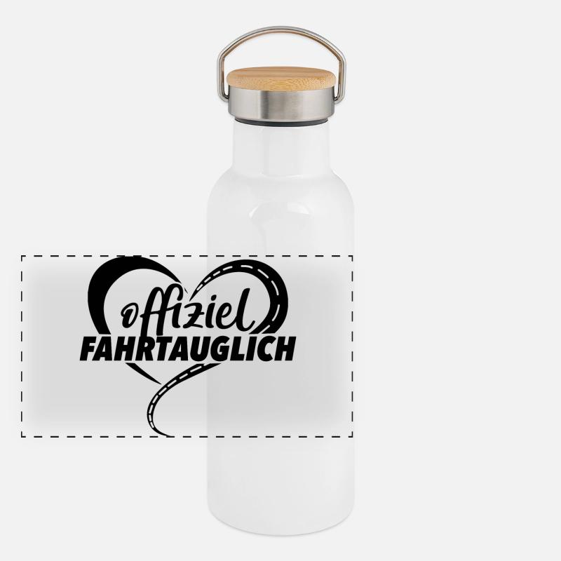 Führerschein Panorama Thermosflasche mit Bambusdeckel