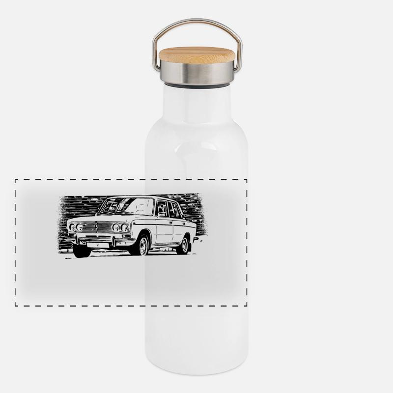WAS 2103 Lada 1500 Schiguli Panorama Thermosflasche mit Bambusdeckel