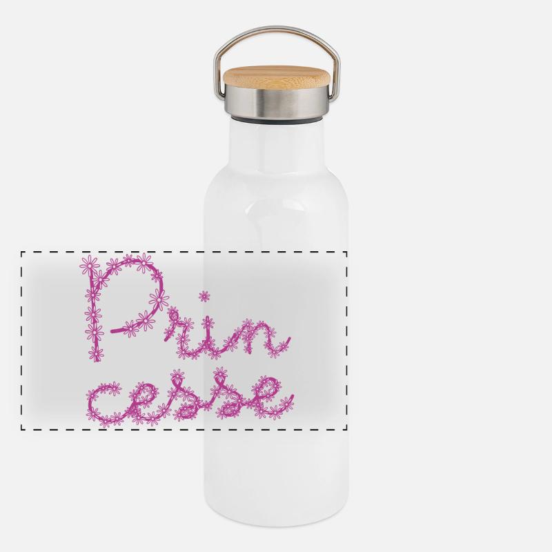 Princesse avec des fleurs ! ma princesse Gourde isotherme avec bouchon en bambou