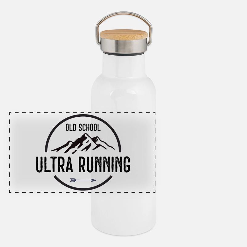 Old School Ultra Running Gourde isotherme avec bouchon en bambou