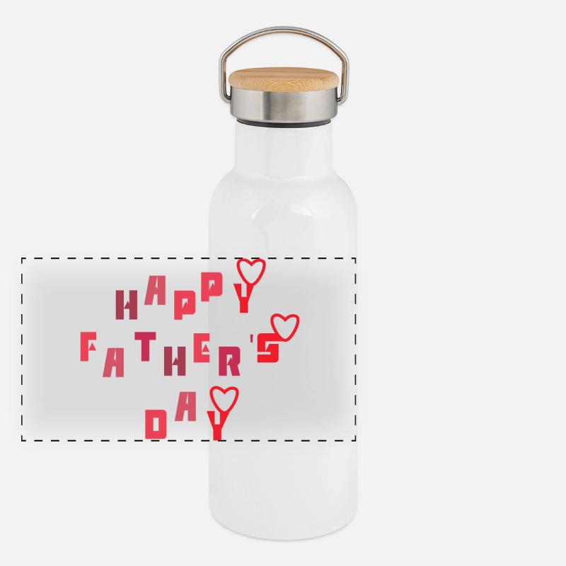 Vatertag Panorama Thermosflasche mit Bambusdeckel