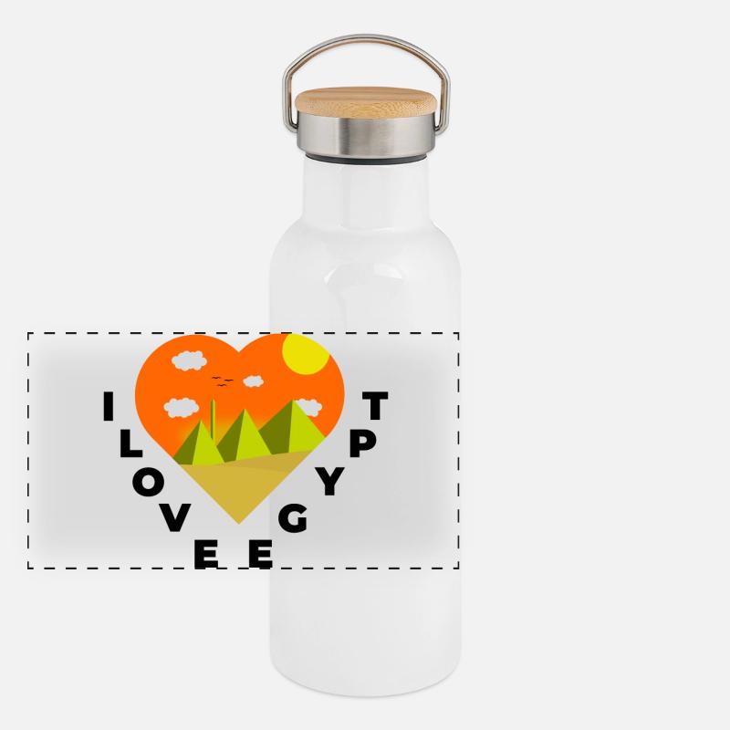Egypte Egypte Le Caire J’aime Pyramides Idée cadeau Gourde isotherme avec bouchon en bambou