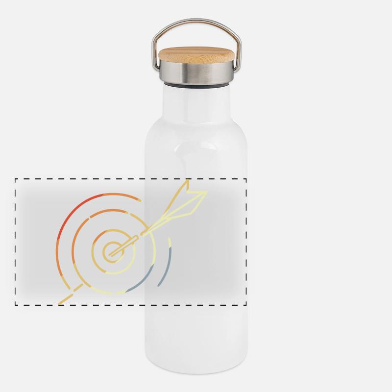Bogensport Zielscheibe Panorama Thermosflasche mit Bambusdeckel