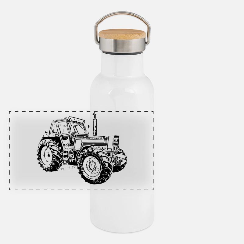 Traktor Turbo DT 160 90 Panorama Thermosflasche mit Bambusdeckel