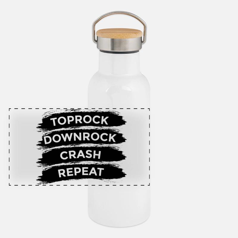 Breakdancer Spruch Panorama Thermosflasche mit Bambusdeckel