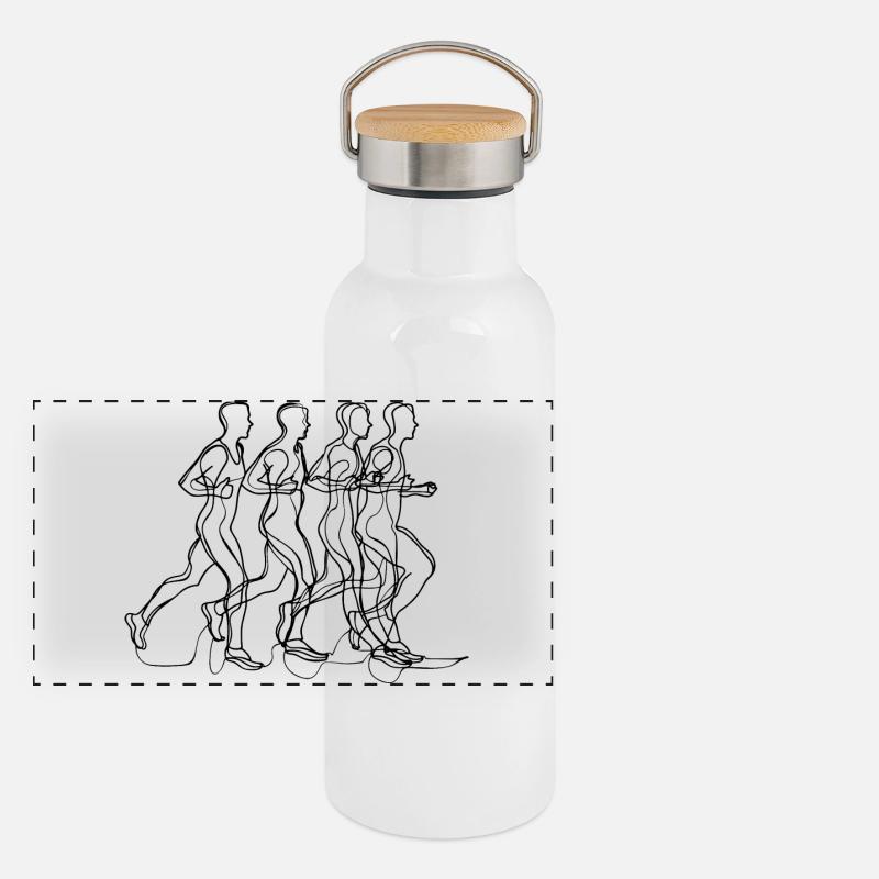 Panorama Thermosflasche mit Bambusdeckel