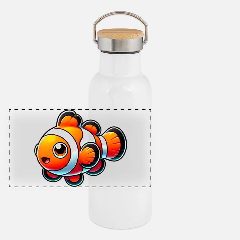 Clownfisch Panorama Thermosflasche mit Bambusdeckel