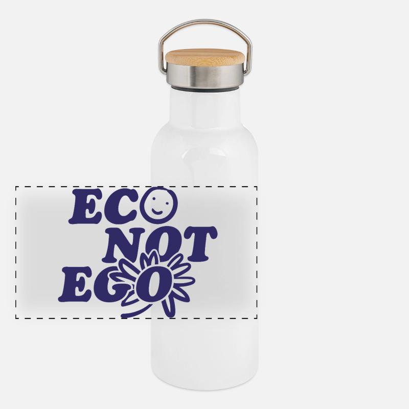 Eco statt Ego Panorama Thermosflasche mit Bambusdeckel