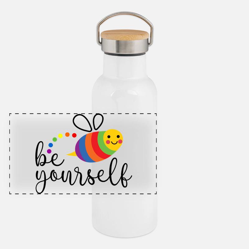 LGBTQ Pride Month - Be Yourself Panoramic Thermal Bottle with Bamboo Lid