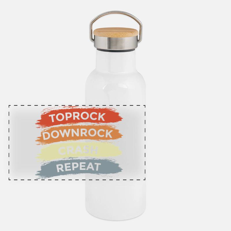 Toprock Downrock Crash Repeat Panorama Thermosflasche mit Bambusdeckel