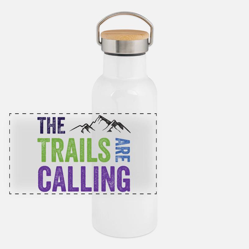 Die Spuren rufen Panorama Thermosflasche mit Bambusdeckel