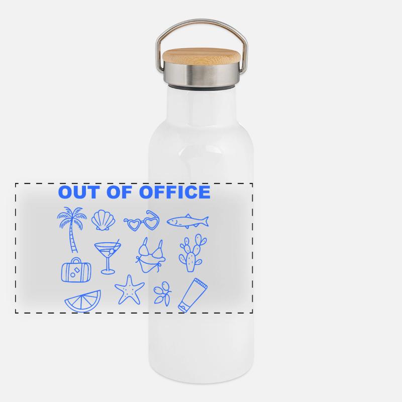 Absent du bureau / Vacances / Retraite Gourde isotherme avec bouchon en bambou