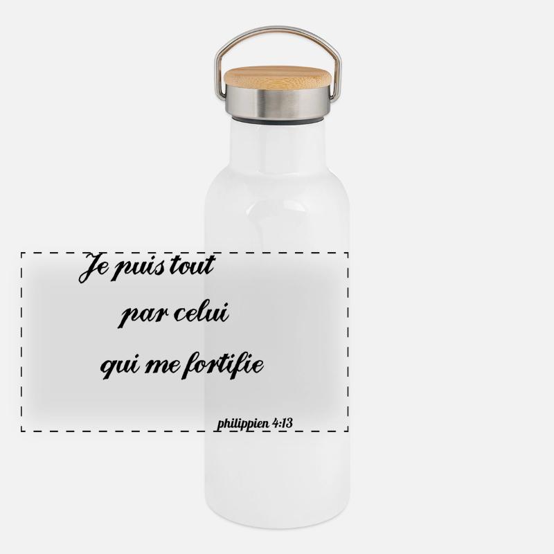 Citation Inspirationnelle Philippienne Gourde isotherme avec bouchon en bambou