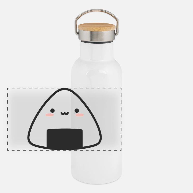 Adorable boule de riz Onigiri Gourde isotherme avec bouchon en bambou