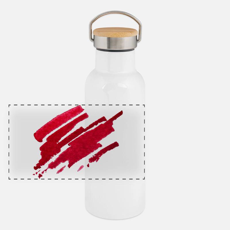Couleur - Rouge - Abstrait Gourde isotherme avec bouchon en bambou