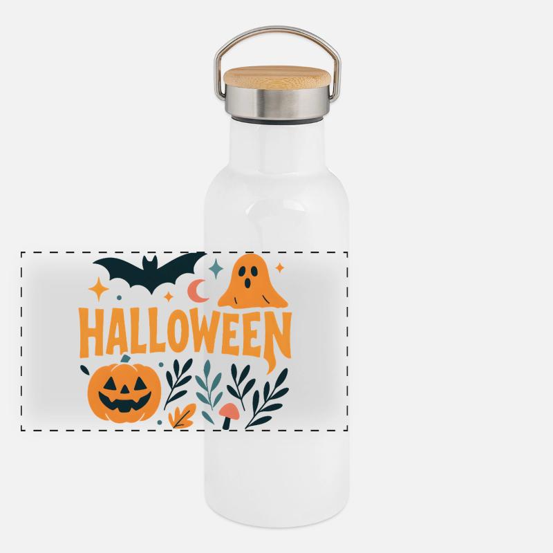 Halloween classique Gourde isotherme avec bouchon en bambou