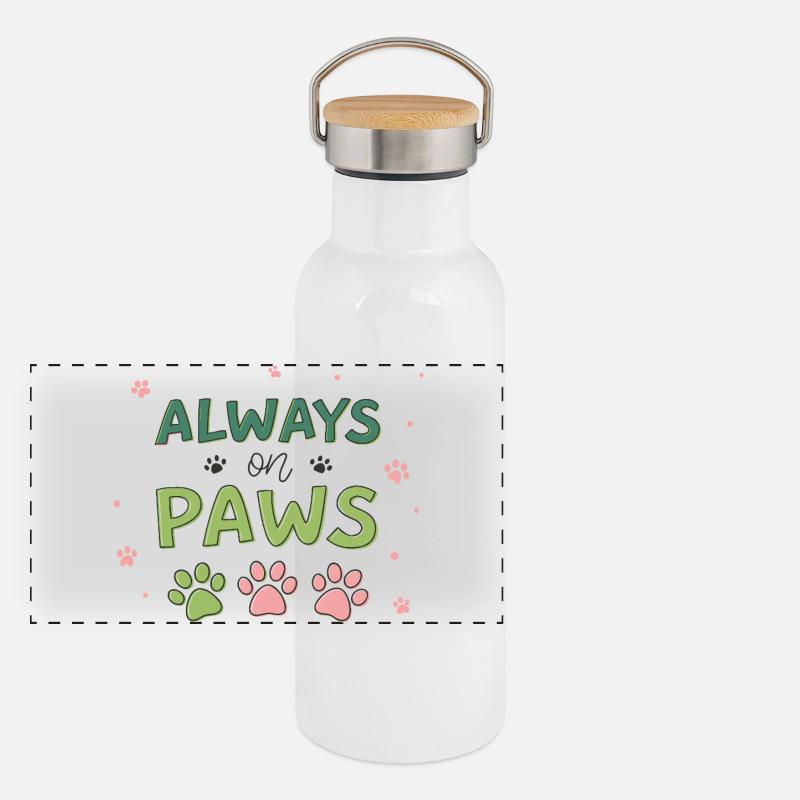 Immer auf Pastellpfoten Panorama Thermosflasche mit Bambusdeckel