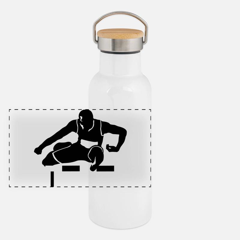 Leichtathletik Panorama Thermosflasche mit Bambusdeckel