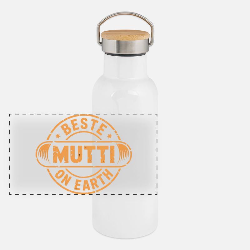 Beste Mutti Geschenk Muttertag Panorama Thermosflasche mit Bambusdeckel