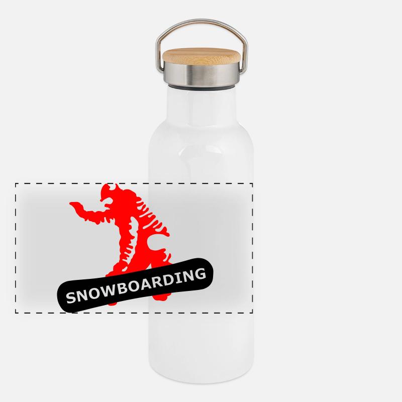 Panorama Thermosflasche mit Bambusdeckel