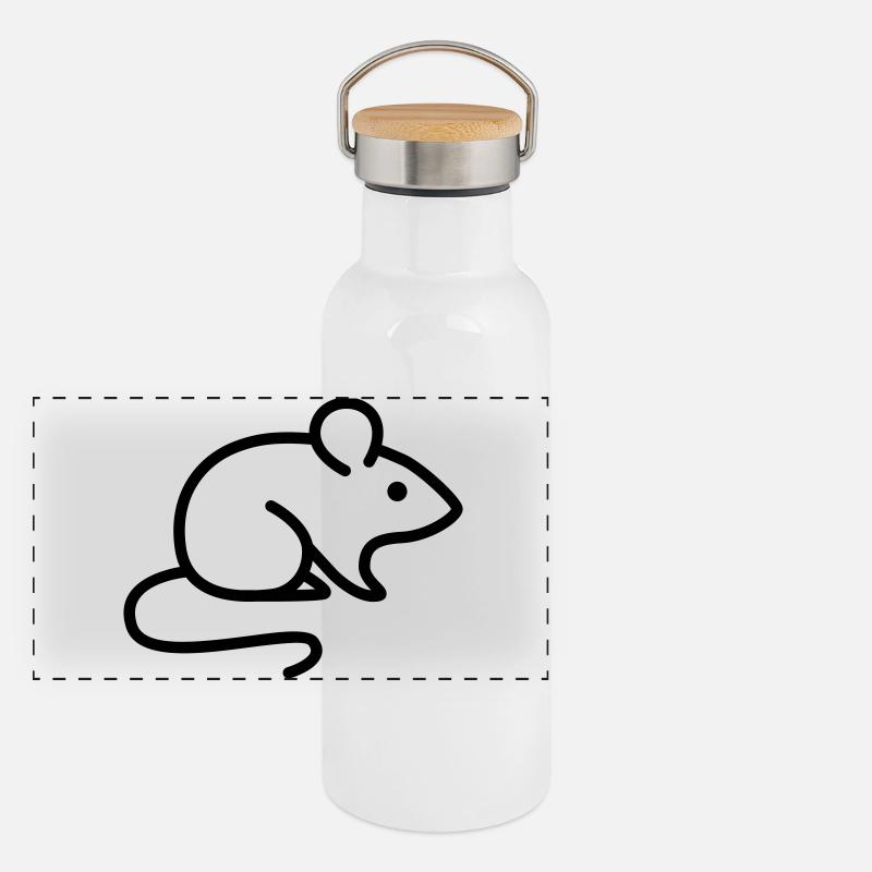 Maus Panorama Thermosflasche mit Bambusdeckel