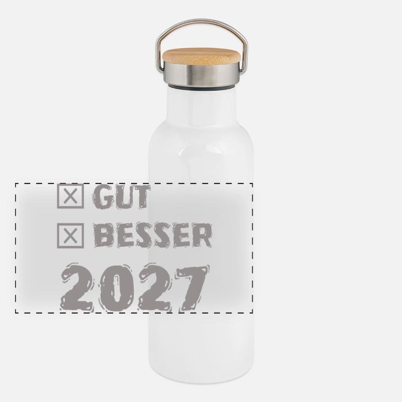 Gourde isotherme avec bouchon en bambou