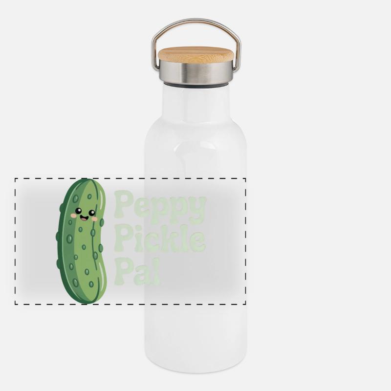 Peppy Pickle Pal - Concombre Gourde isotherme avec bouchon en bambou
