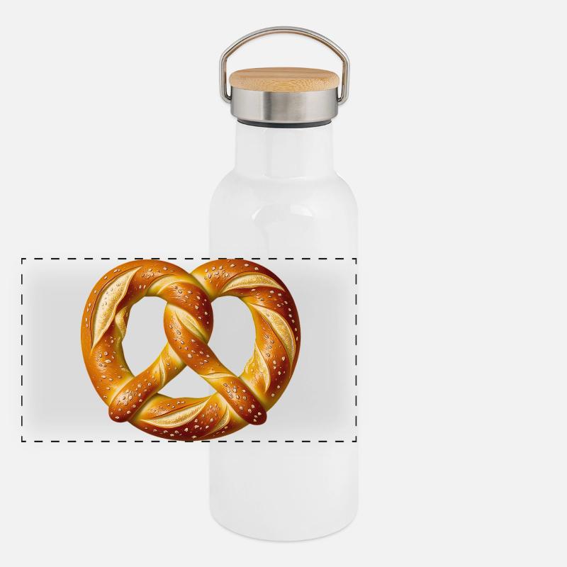 Pretzel Baker Costume Bakery Bakery Carnival Panoramic Thermal Bottle with Bamboo Lid