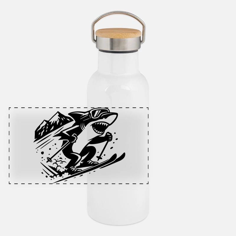 Ski Shark Gourde isotherme avec bouchon en bambou