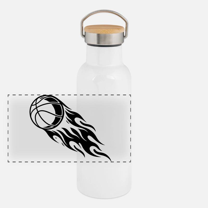 Basketball Fire Gourde isotherme avec bouchon en bambou