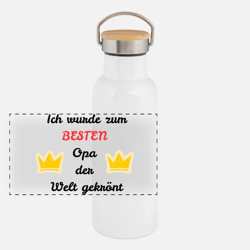 Bester Opa Panorama Thermosflasche mit Bambusdeckel
