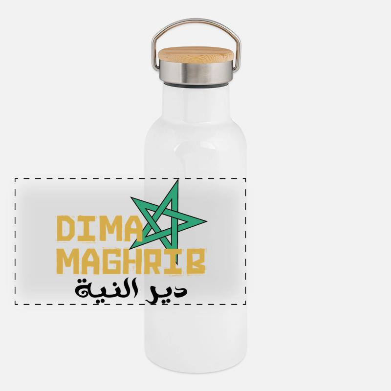 Vive le Maroc Gourde isotherme avec bouchon en bambou